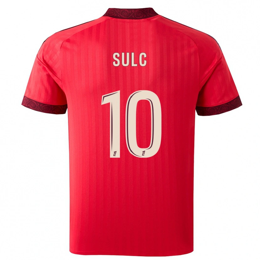 Danxen Mænd Pavel Sulc #10 Burgunderrød Rød Hvid Udebane Spillertrøjer 2026/27 Trøje T-Shirt