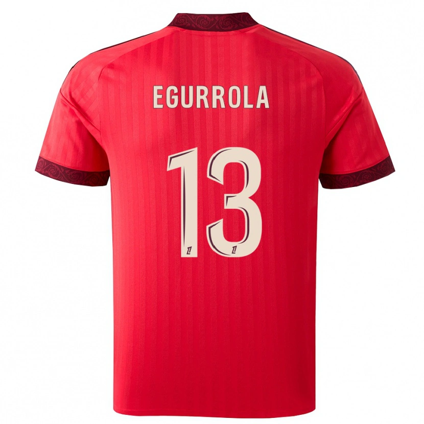 Danxen Mænd Damaris Egurrola #13 Burgunderrød Rød Hvid Udebane Spillertrøjer 2026/27 Trøje T-Shirt
