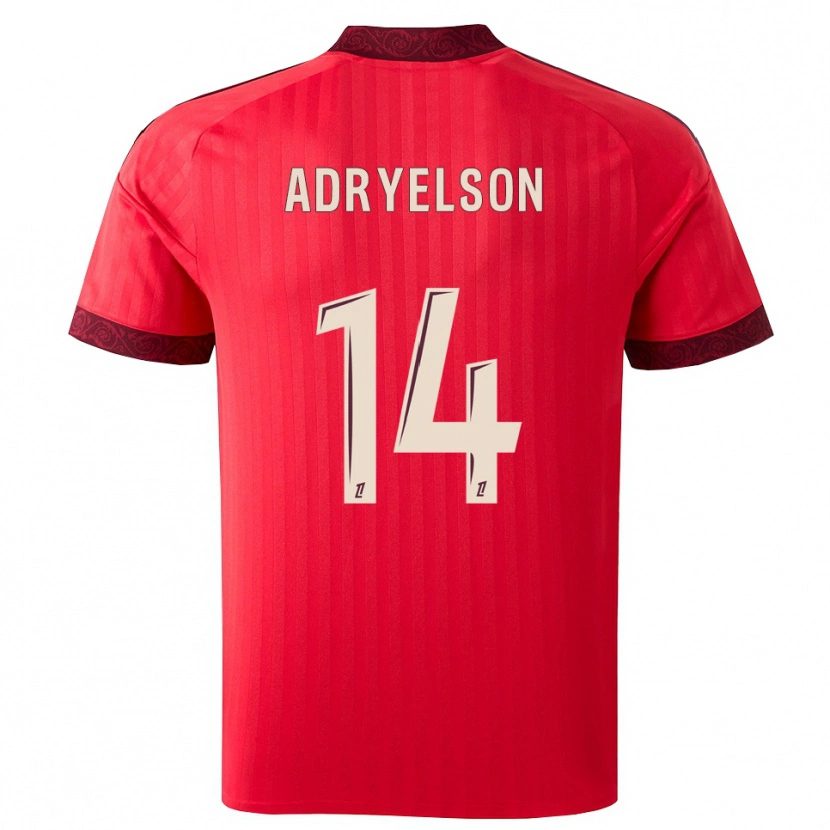 Danxen Mænd Adryelson #14 Burgunderrød Rød Hvid Udebane Spillertrøjer 2026/27 Trøje T-Shirt
