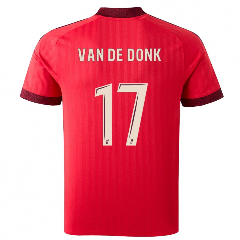 Danxen Mænd Danielle Van De Donk #17 Burgunderrød Rød Hvid Udebane Spillertrøjer 2026/27 Trøje T-Shirt