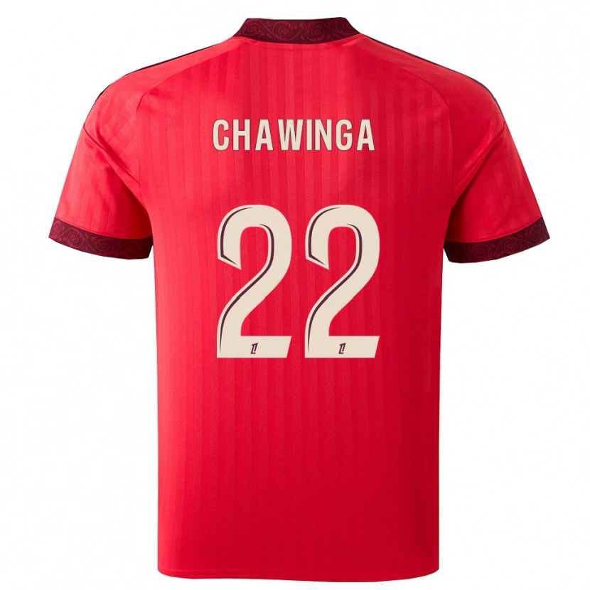 Danxen Mænd Tabitha Chawinga #22 Burgunderrød Rød Hvid Udebane Spillertrøjer 2026/27 Trøje T-Shirt