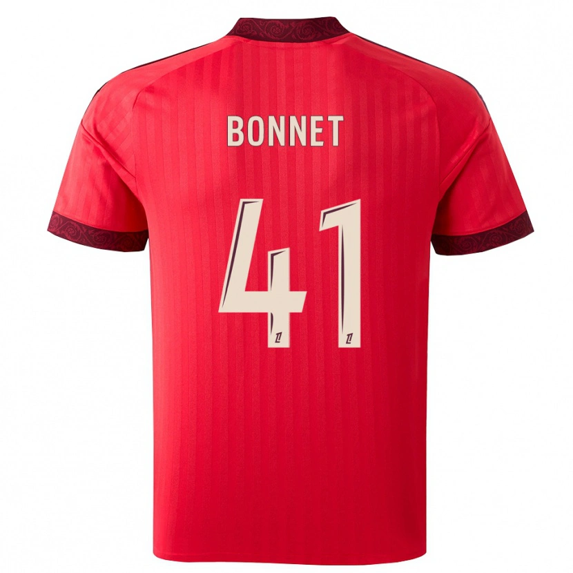 Danxen Mænd Noam Bonnet #41 Burgunderrød Rød Hvid Udebane Spillertrøjer 2026/27 Trøje T-Shirt