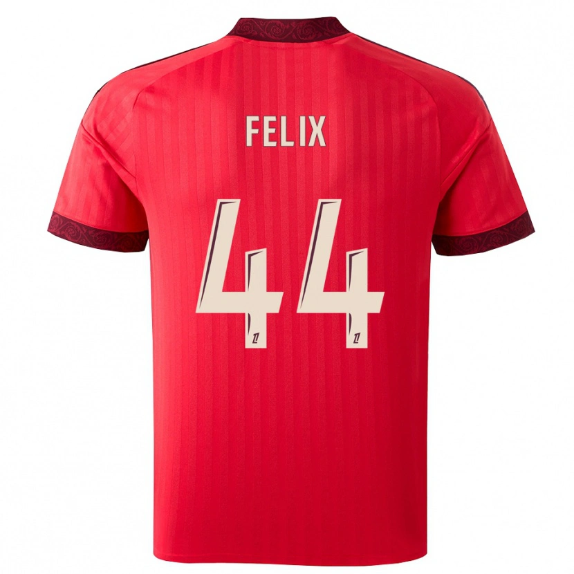 Danxen Mænd Marley Felix #44 Burgunderrød Rød Hvid Udebane Spillertrøjer 2026/27 Trøje T-Shirt