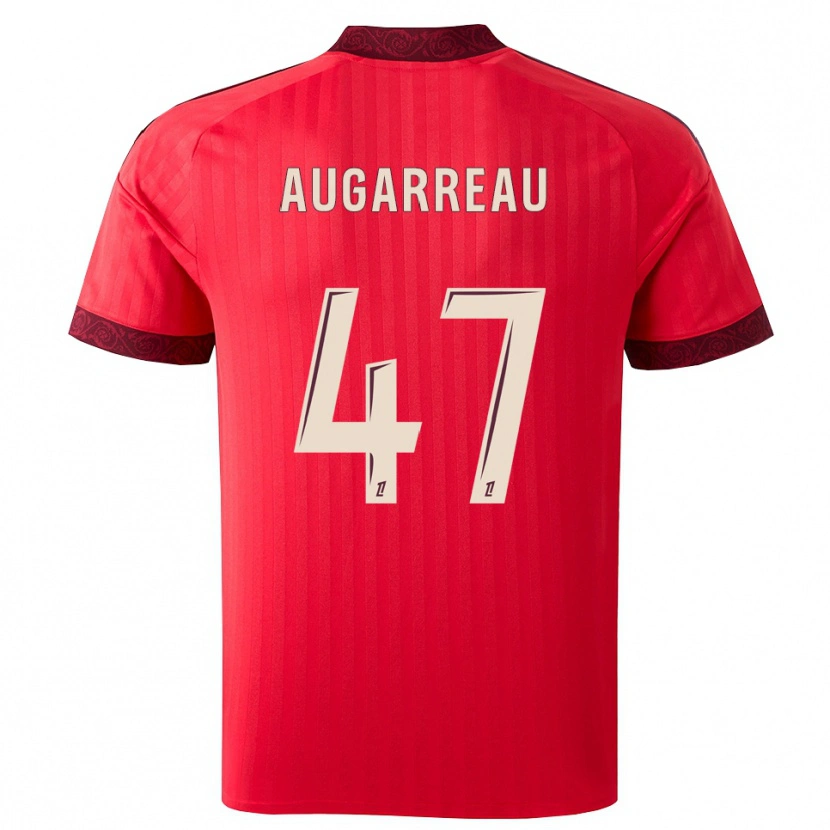 Danxen Mænd Sofiane Augarreau #47 Burgunderrød Rød Hvid Udebane Spillertrøjer 2026/27 Trøje T-Shirt