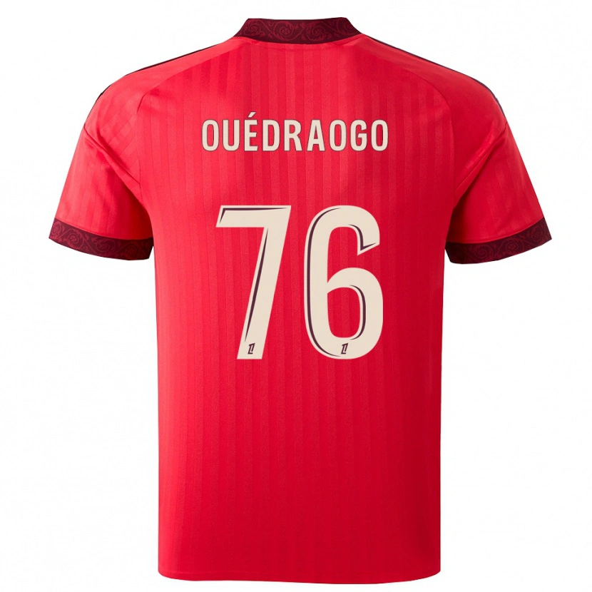 Danxen Mænd Mohamed Ouédraogo #76 Burgunderrød Rød Hvid Udebane Spillertrøjer 2026/27 Trøje T-Shirt