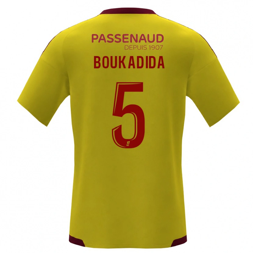 Danxen Mænd Rayan Boukadida #5 Gul Rød Grøn Udebane Spillertrøjer 2026/27 Trøje T-Shirt