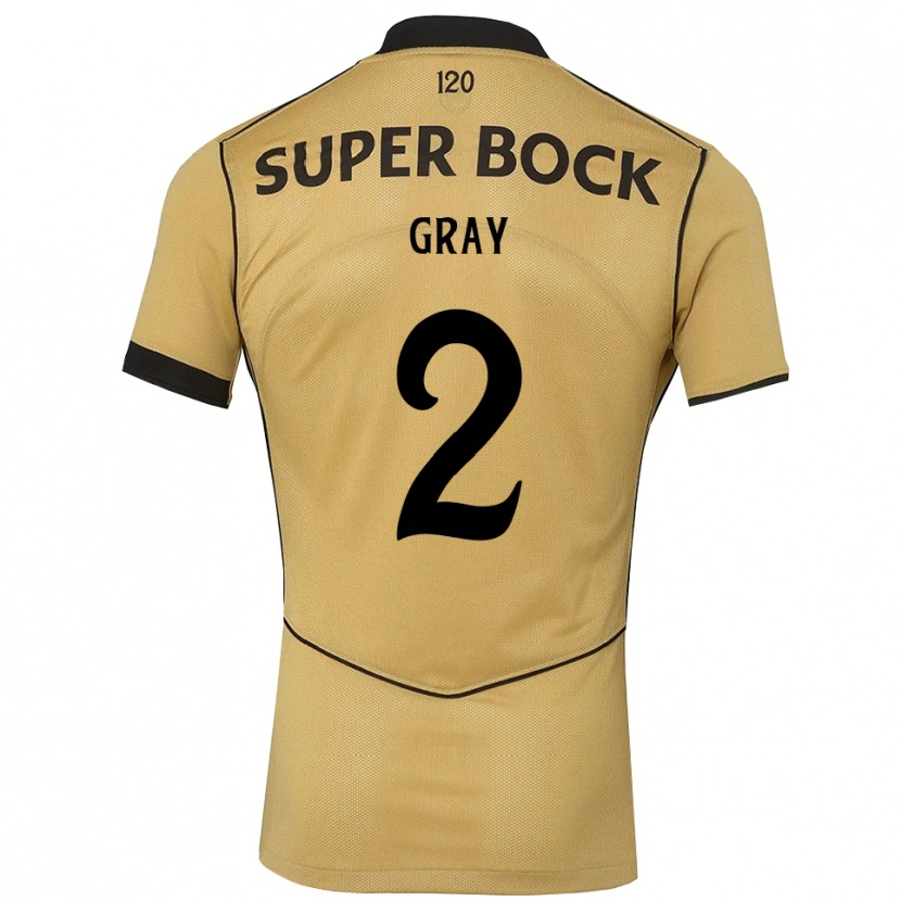 Danxen Mænd Jeneva Gray #2 Gyldengul Sort Udebane Spillertrøjer 2026/27 Trøje T-Shirt