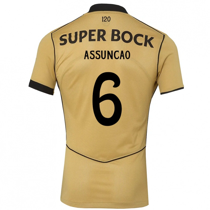 Danxen Mænd João Assunção #6 Gyldengul Sort Udebane Spillertrøjer 2026/27 Trøje T-Shirt