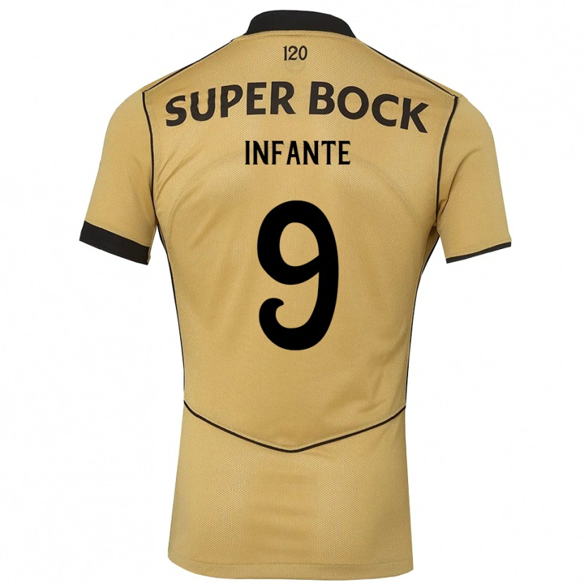 Danxen Mænd João Infante #9 Gyldengul Sort Udebane Spillertrøjer 2026/27 Trøje T-Shirt