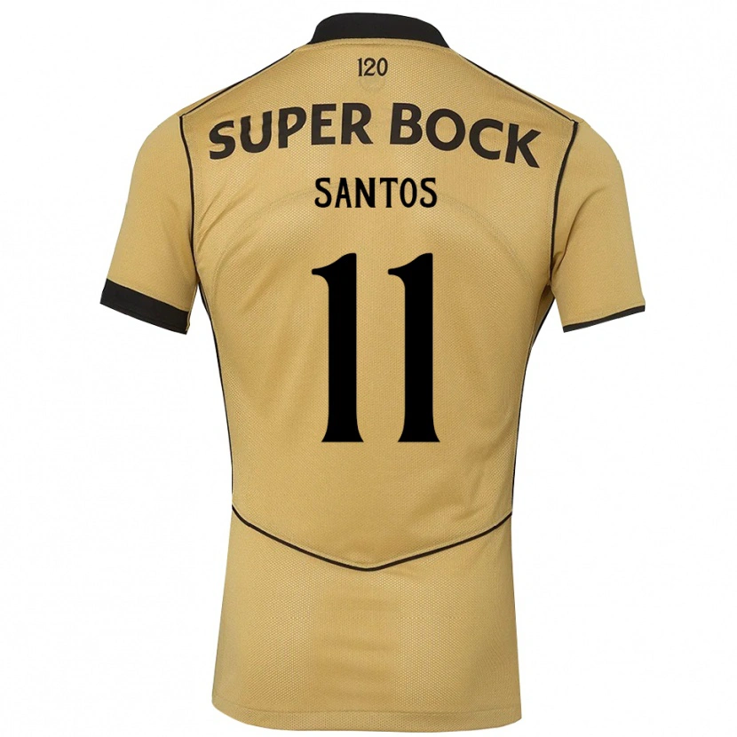 Danxen Mænd Nuno Santos #11 Gyldengul Sort Udebane Spillertrøjer 2026/27 Trøje T-Shirt