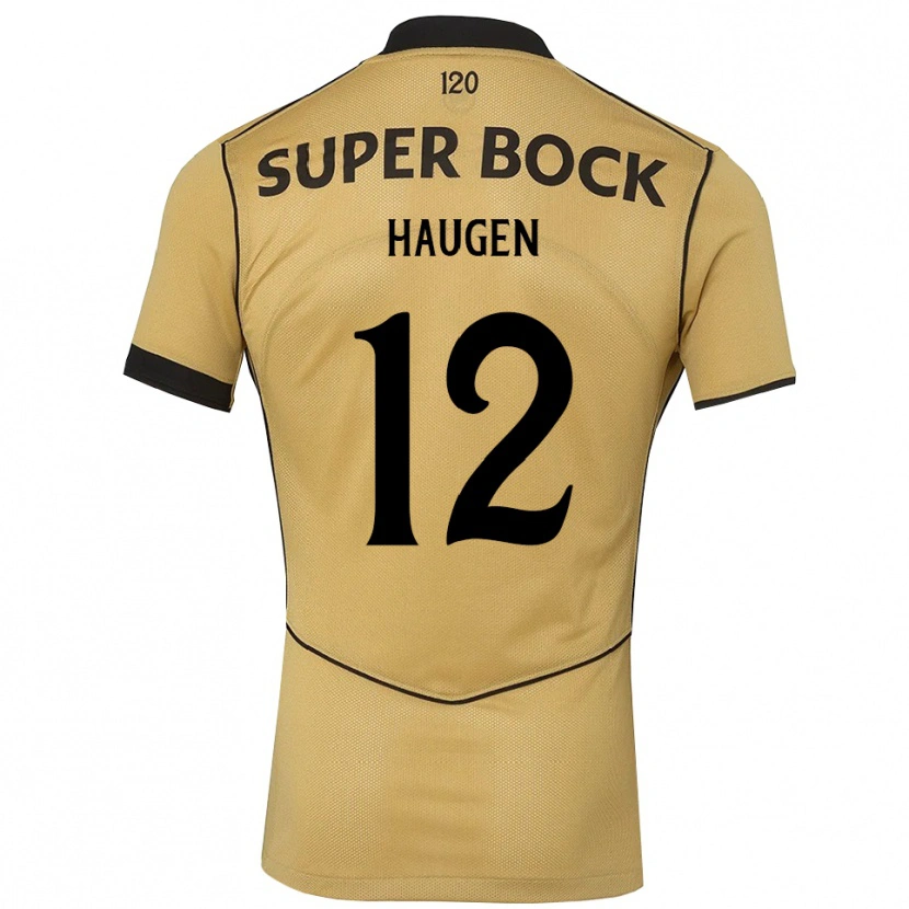 Danxen Mænd Madison Haugen #12 Gyldengul Sort Udebane Spillertrøjer 2026/27 Trøje T-Shirt