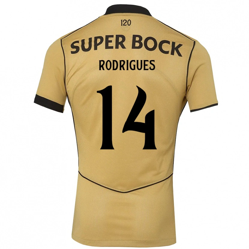 Danxen Mænd Paulo Rodrigues #14 Gyldengul Sort Udebane Spillertrøjer 2026/27 Trøje T-Shirt