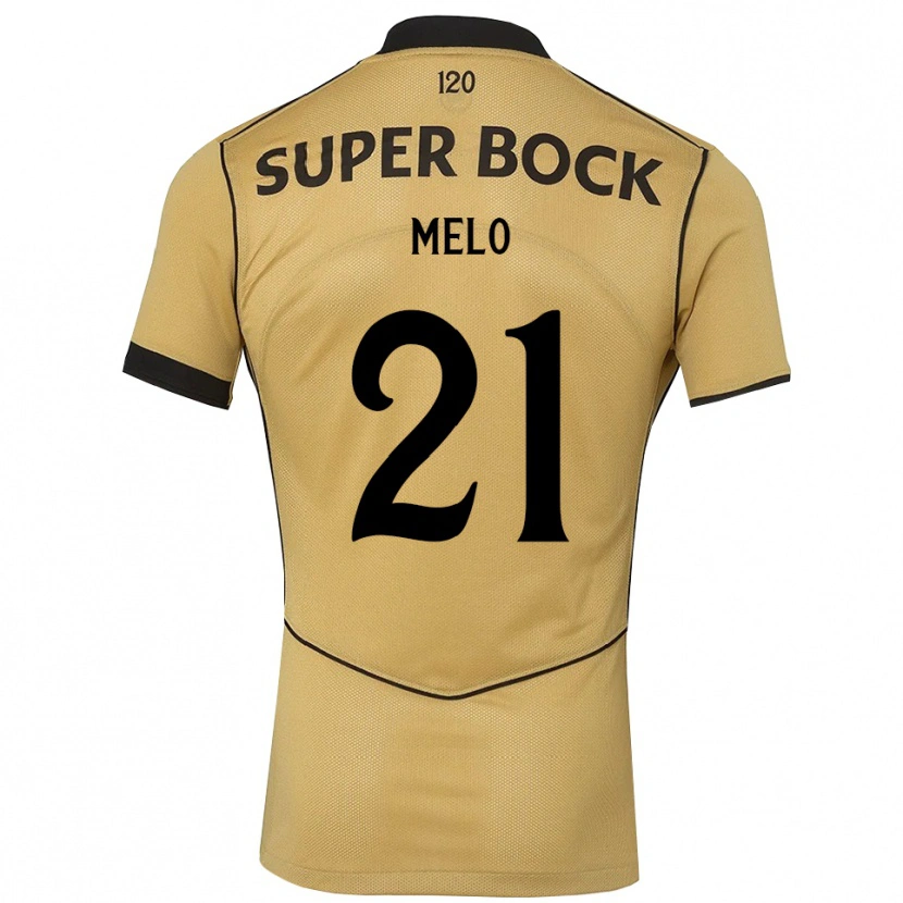Danxen Mænd Gabriel Melo #21 Gyldengul Sort Udebane Spillertrøjer 2026/27 Trøje T-Shirt