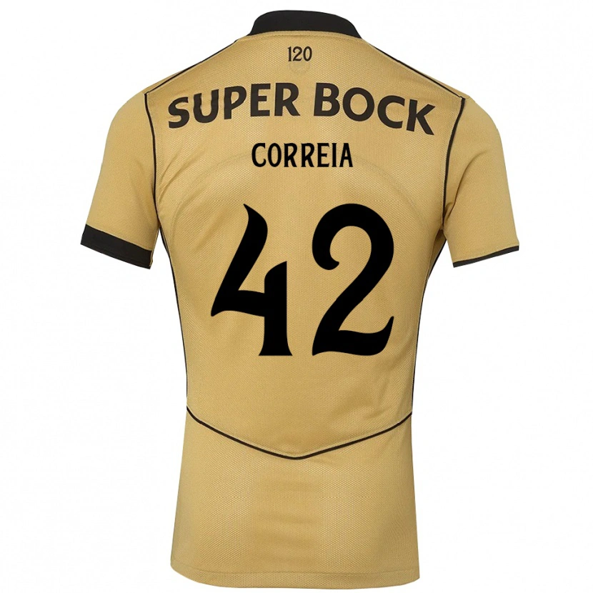 Danxen Mænd Leonete Maísa Nozerand Correia #42 Gyldengul Sort Udebane Spillertrøjer 2026/27 Trøje T-Shirt