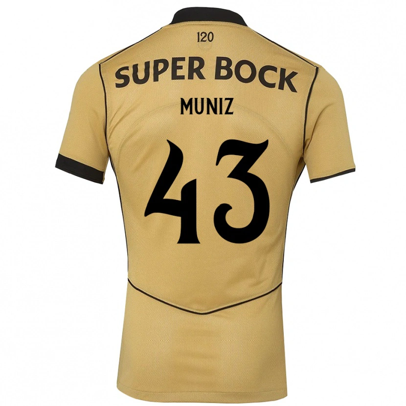 Danxen Mænd João Muniz #43 Gyldengul Sort Udebane Spillertrøjer 2026/27 Trøje T-Shirt
