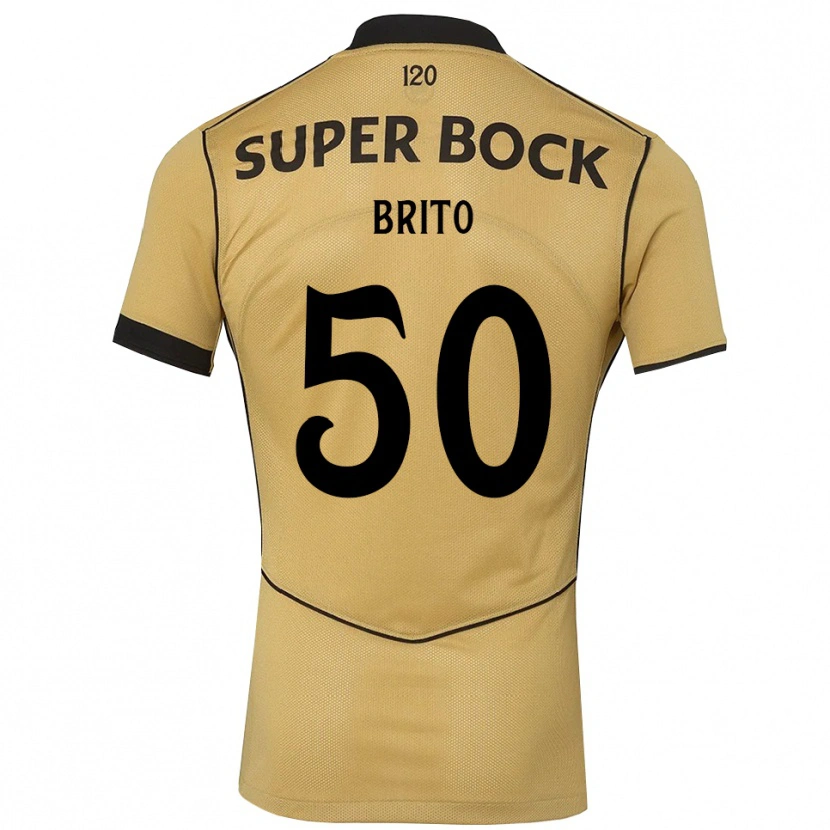 Danxen Mænd Alexandre Brito #50 Gyldengul Sort Udebane Spillertrøjer 2026/27 Trøje T-Shirt