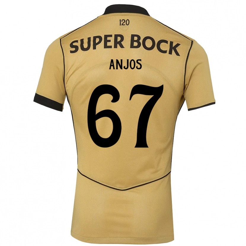 Danxen Mænd Lucas Anjos #67 Gyldengul Sort Udebane Spillertrøjer 2026/27 Trøje T-Shirt