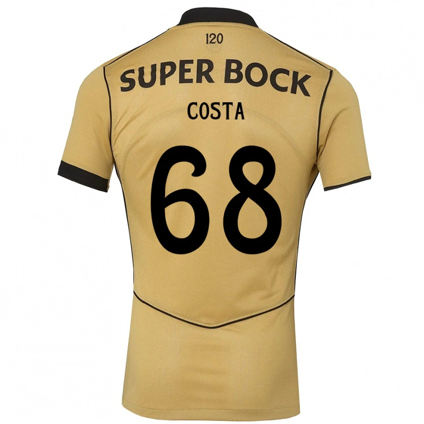 Danxen Mænd Daniel Costa #68 Gyldengul Sort Udebane Spillertrøjer 2026/27 Trøje T-Shirt