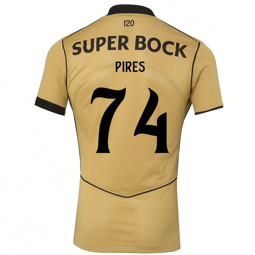 Danxen Mænd Guilherme Pires #74 Gyldengul Sort Udebane Spillertrøjer 2026/27 Trøje T-Shirt