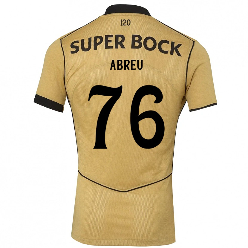 Danxen Mænd Diogo Abreu #76 Gyldengul Sort Udebane Spillertrøjer 2026/27 Trøje T-Shirt