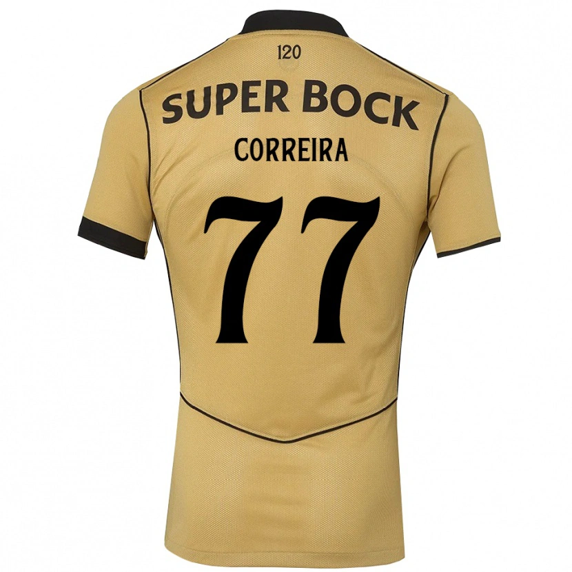 Danxen Mænd Alicia Figueiredo Lima Correia #77 Gyldengul Sort Udebane Spillertrøjer 2026/27 Trøje T-Shirt