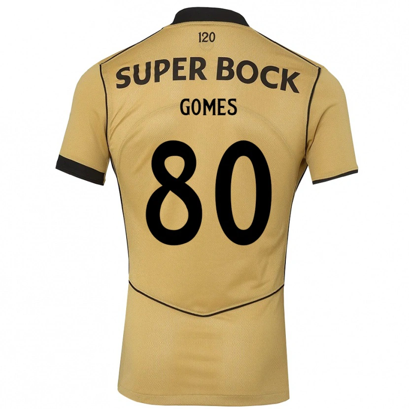 Danxen Mænd Luís Gomes #80 Gyldengul Sort Udebane Spillertrøjer 2026/27 Trøje T-Shirt