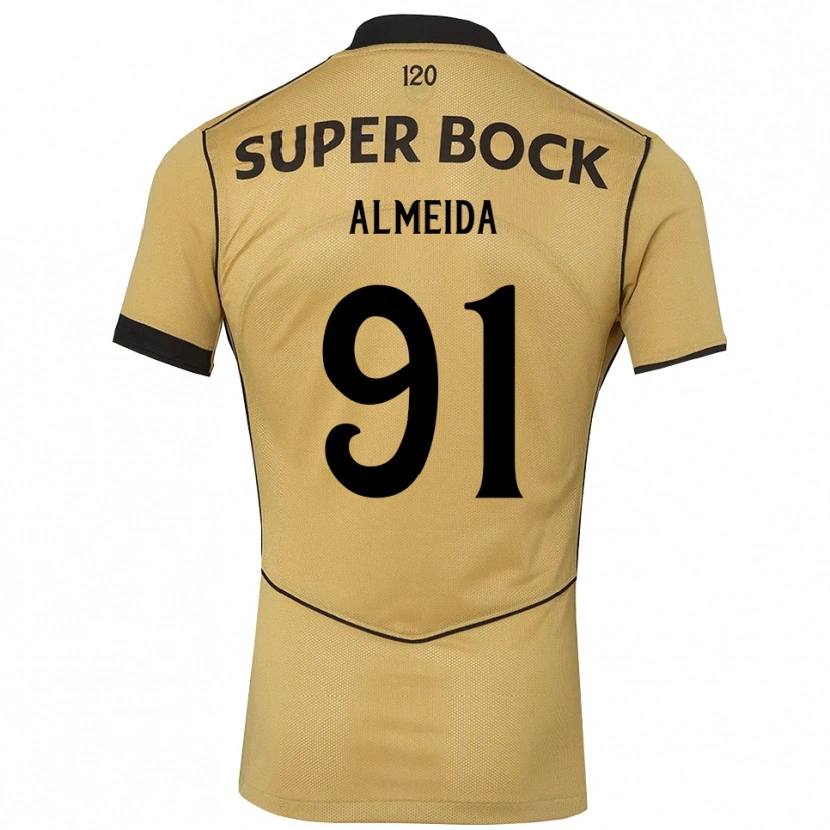 Danxen Mænd Miguel Almeida #91 Gyldengul Sort Udebane Spillertrøjer 2026/27 Trøje T-Shirt