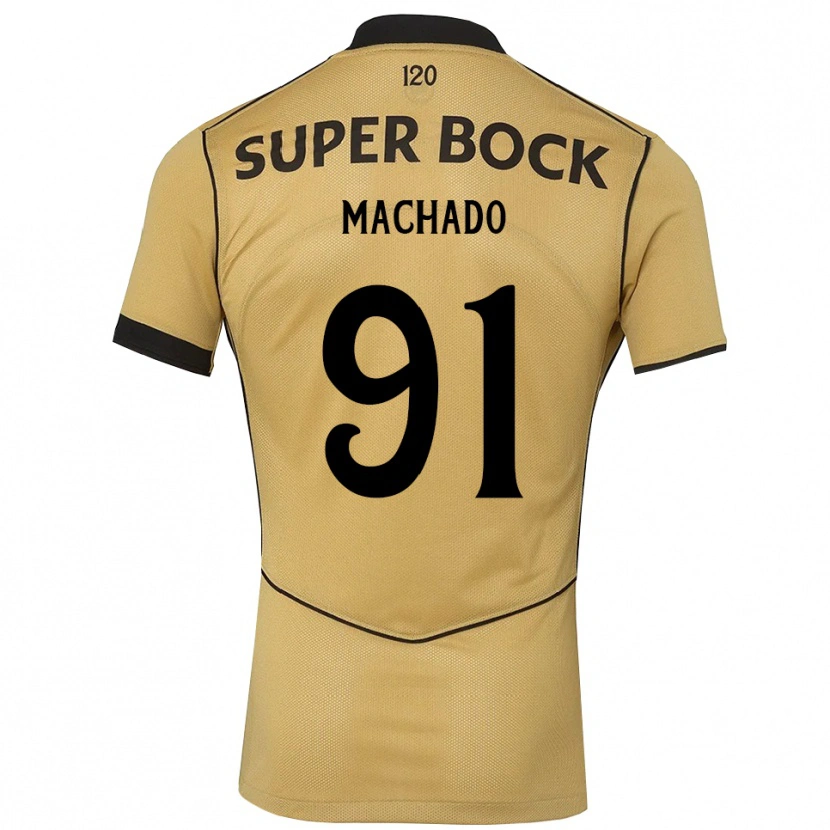 Danxen Mænd Francisco Machado #91 Gyldengul Sort Udebane Spillertrøjer 2026/27 Trøje T-Shirt