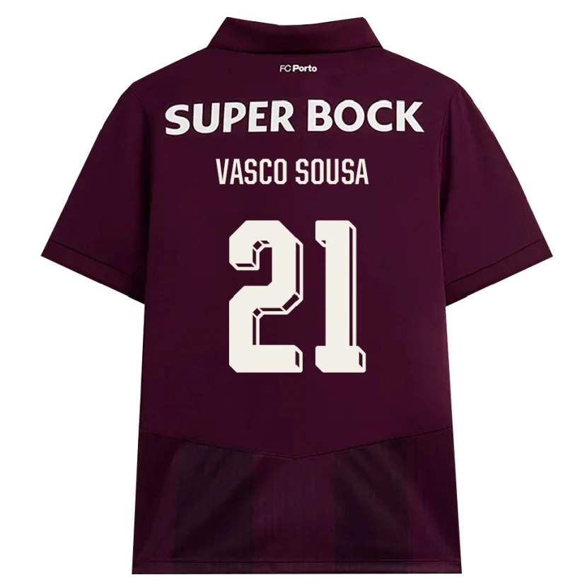 Danxen Mænd Vasco Sousa #21 Vinrød Hvid Udebane Spillertrøjer 2026/27 Trøje T-Shirt