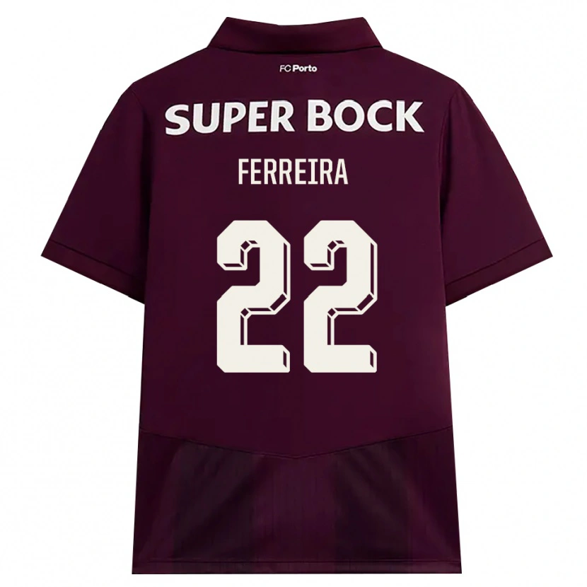 Danxen Mænd Joana Ferreira #22 Vinrød Hvid Udebane Spillertrøjer 2026/27 Trøje T-Shirt