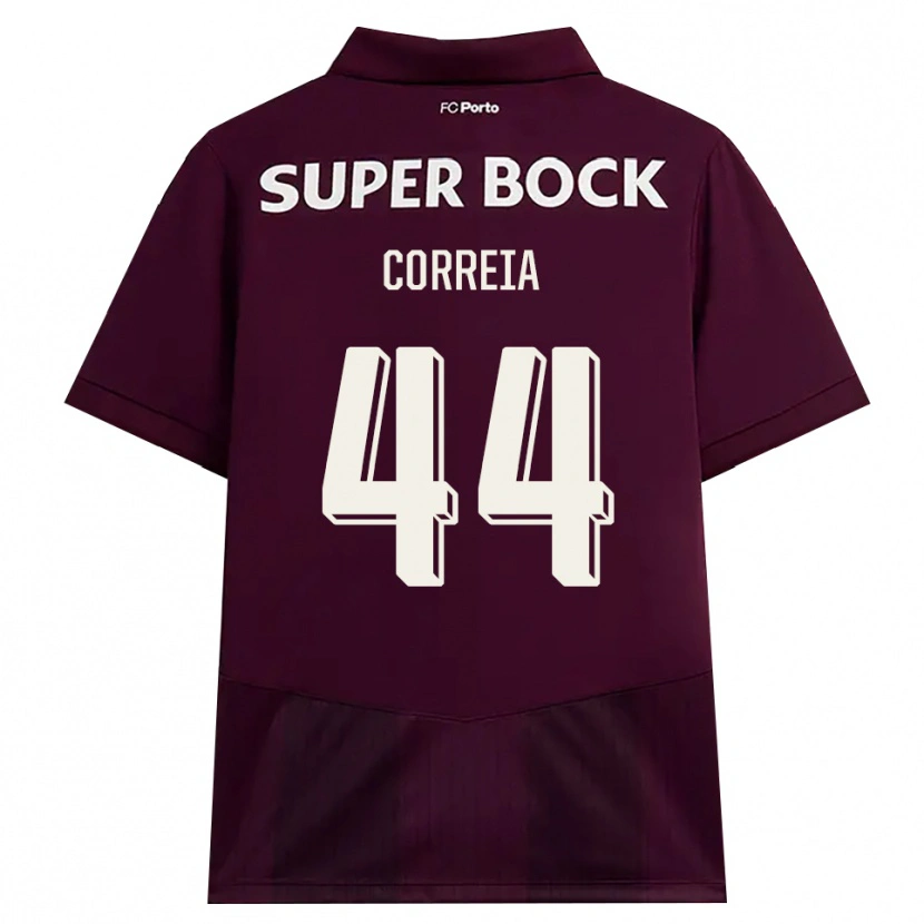 Danxen Mænd Romain Correia #44 Vinrød Hvid Udebane Spillertrøjer 2026/27 Trøje T-Shirt