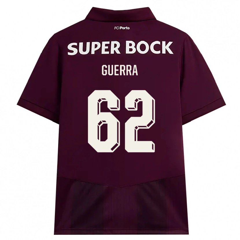 Danxen Mænd Gustavo Guerra #62 Vinrød Hvid Udebane Spillertrøjer 2026/27 Trøje T-Shirt
