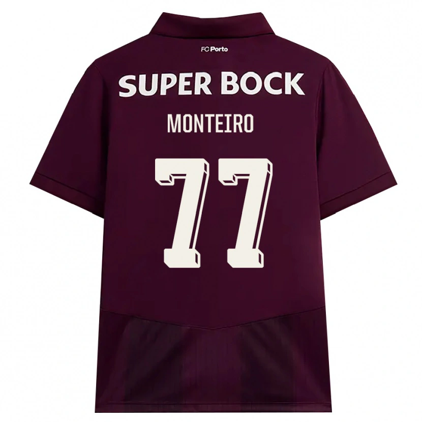 Danxen Mænd Rui Monteiro #77 Vinrød Hvid Udebane Spillertrøjer 2026/27 Trøje T-Shirt