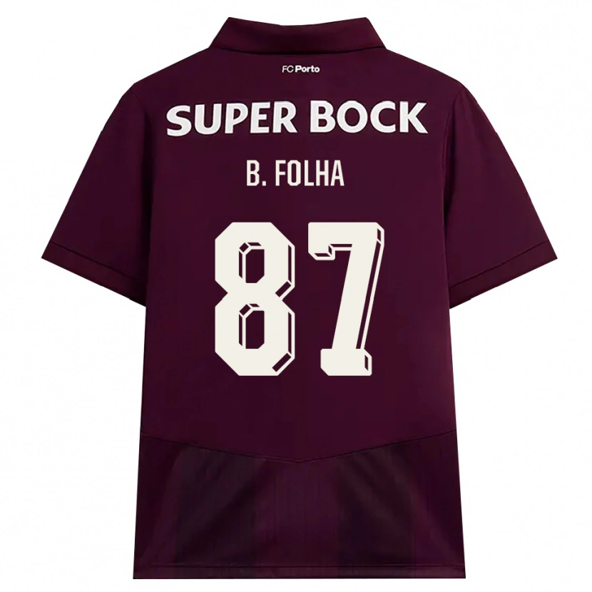Danxen Mænd Bernardo Folha #87 Vinrød Hvid Udebane Spillertrøjer 2026/27 Trøje T-Shirt