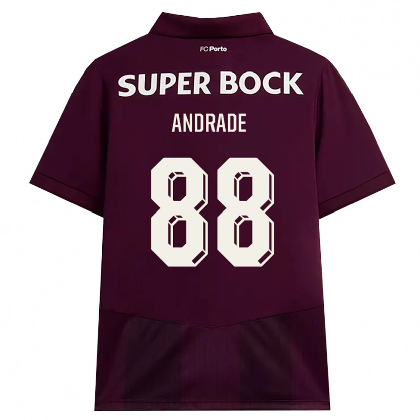 Danxen Mænd Domingos Andrade #88 Vinrød Hvid Udebane Spillertrøjer 2026/27 Trøje T-Shirt