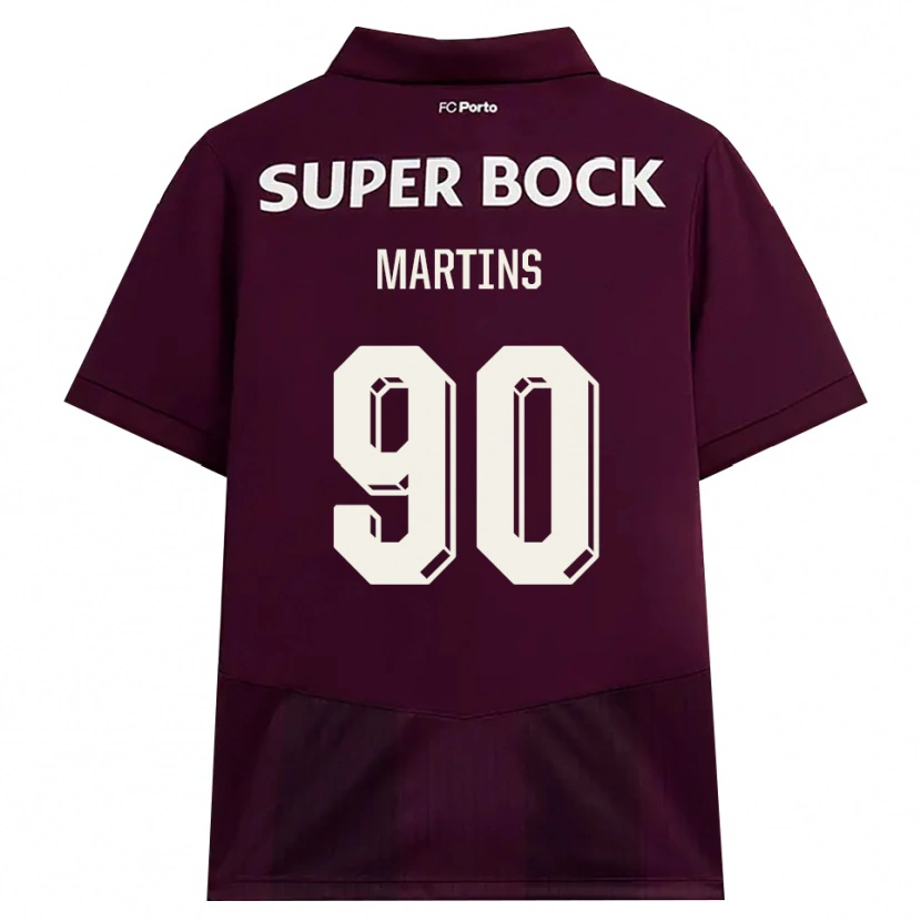 Danxen Mænd Gil Martins #90 Vinrød Hvid Udebane Spillertrøjer 2026/27 Trøje T-Shirt