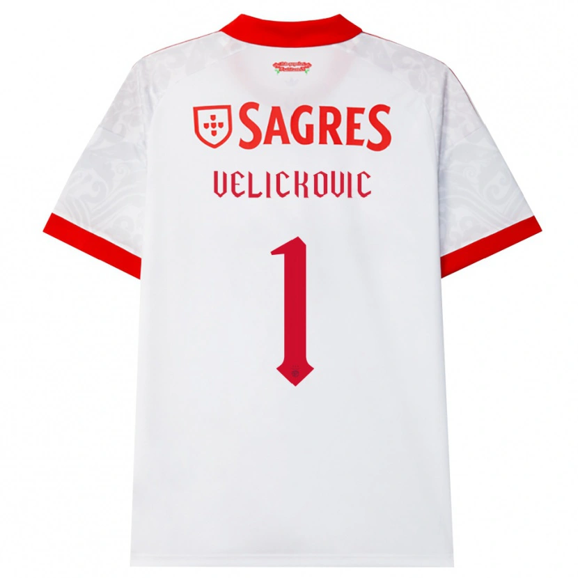 Danxen Mænd Luka Velickovic #1 Hvid Rød Gul Udebane Spillertrøjer 2026/27 Trøje T-Shirt