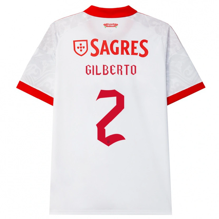 Danxen Mænd Gilberto #2 Hvid Rød Gul Udebane Spillertrøjer 2026/27 Trøje T-Shirt