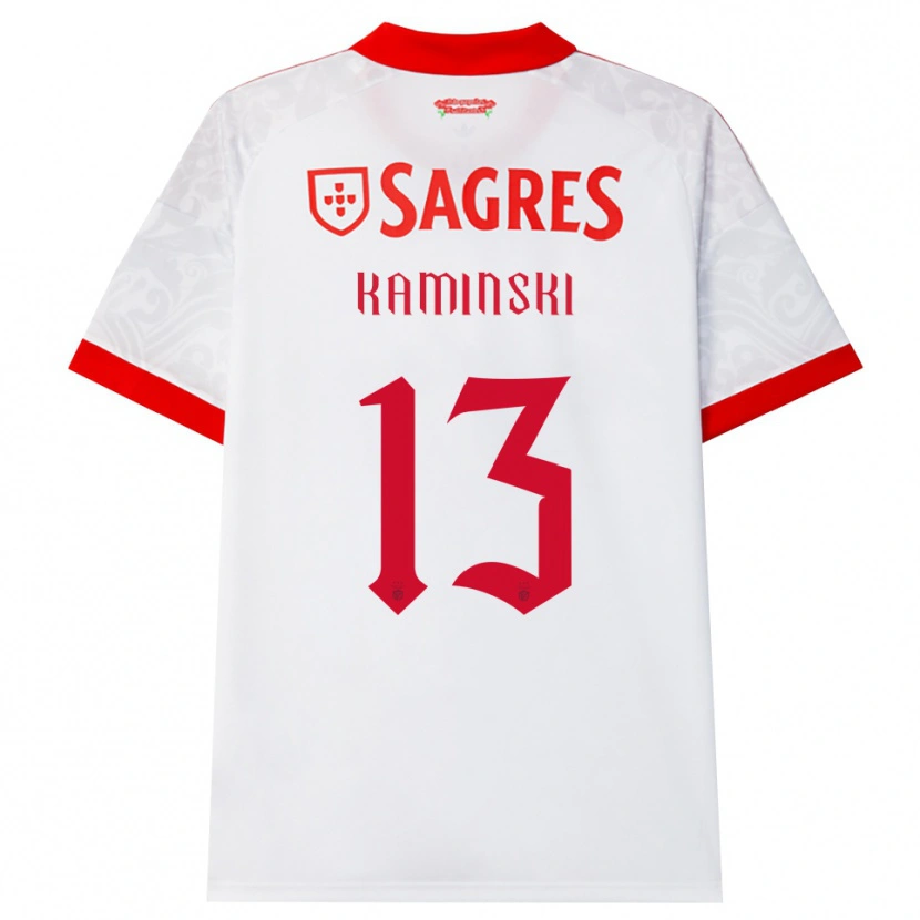 Danxen Mænd Jakub Kamiński #13 Hvid Rød Gul Udebane Spillertrøjer 2026/27 Trøje T-Shirt