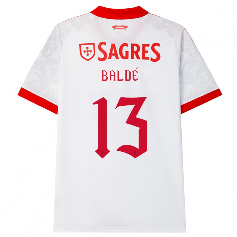 Danxen Mænd Afonso Baldé #13 Hvid Rød Gul Udebane Spillertrøjer 2026/27 Trøje T-Shirt