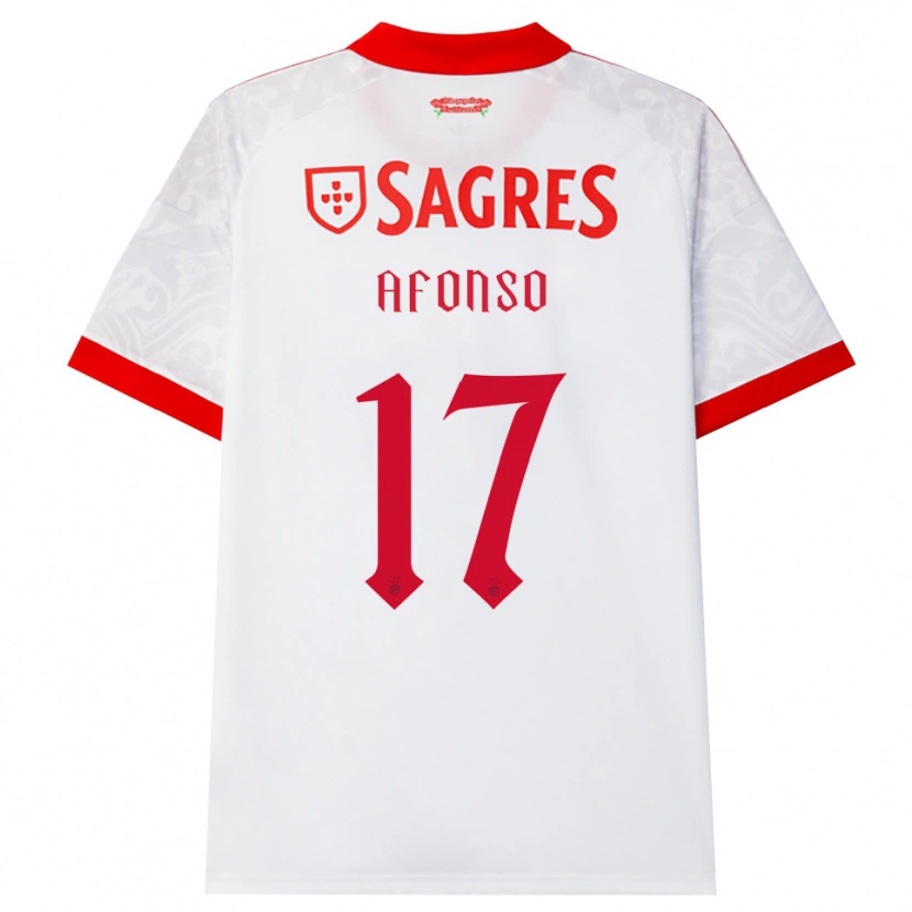 Danxen Mænd João Afonso #17 Hvid Rød Gul Udebane Spillertrøjer 2026/27 Trøje T-Shirt