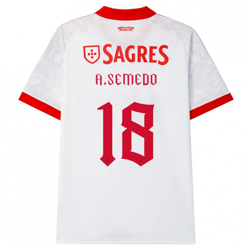 Danxen Mænd Andreson Semedo #18 Hvid Rød Gul Udebane Spillertrøjer 2026/27 Trøje T-Shirt