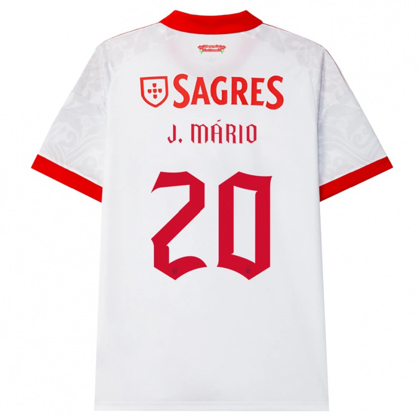 Danxen Mænd Joao Mario #20 Hvid Rød Gul Udebane Spillertrøjer 2026/27 Trøje T-Shirt