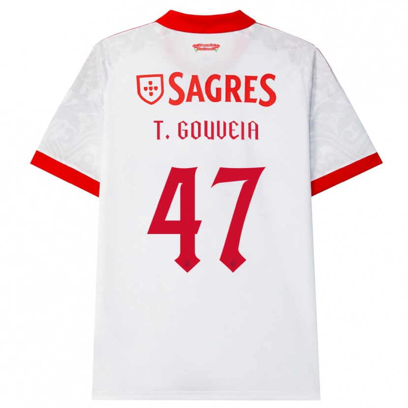 Danxen Mænd Tiago Gouveia #47 Hvid Rød Gul Udebane Spillertrøjer 2026/27 Trøje T-Shirt