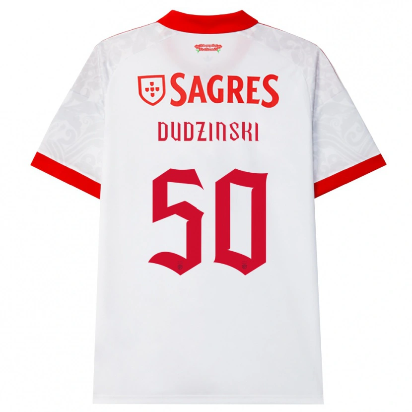 Danxen Mænd Marcel Dudzinski #50 Hvid Rød Gul Udebane Spillertrøjer 2026/27 Trøje T-Shirt