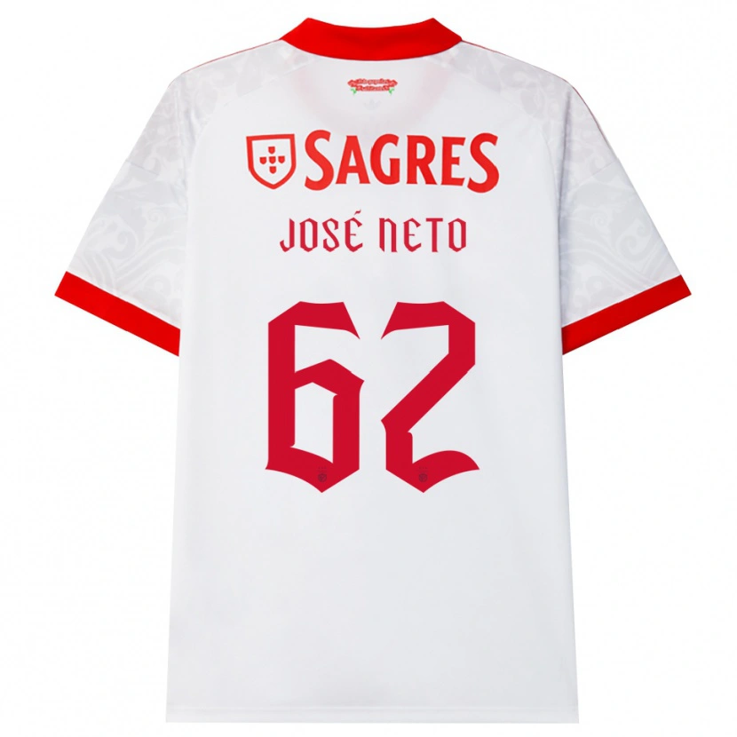 Danxen Mænd José Neto #62 Hvid Rød Gul Udebane Spillertrøjer 2026/27 Trøje T-Shirt