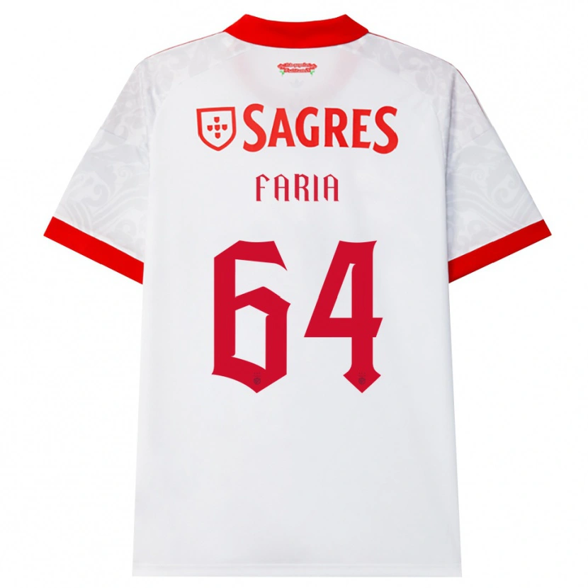 Danxen Mænd Hugo Faria #64 Hvid Rød Gul Udebane Spillertrøjer 2026/27 Trøje T-Shirt