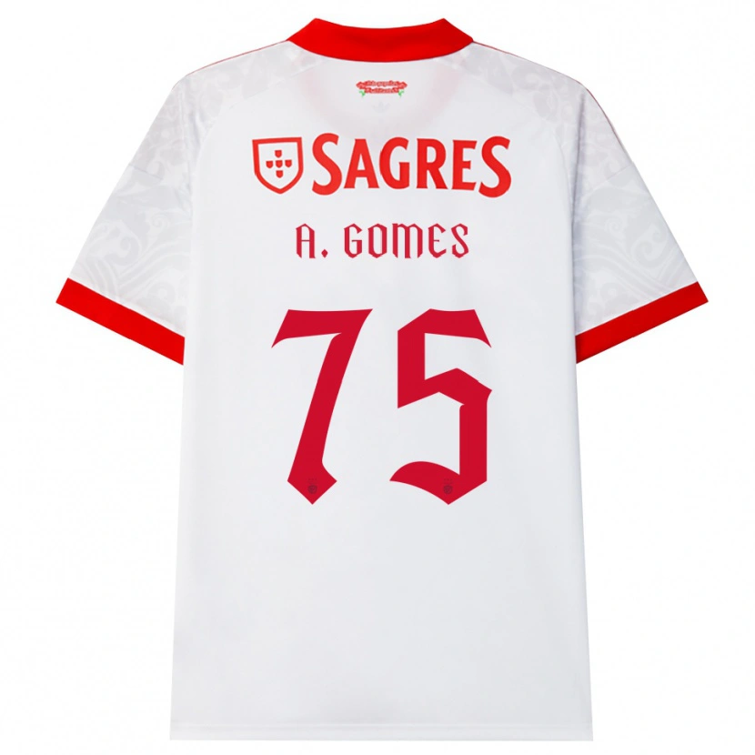 Danxen Mænd André Gomes #75 Hvid Rød Gul Udebane Spillertrøjer 2026/27 Trøje T-Shirt