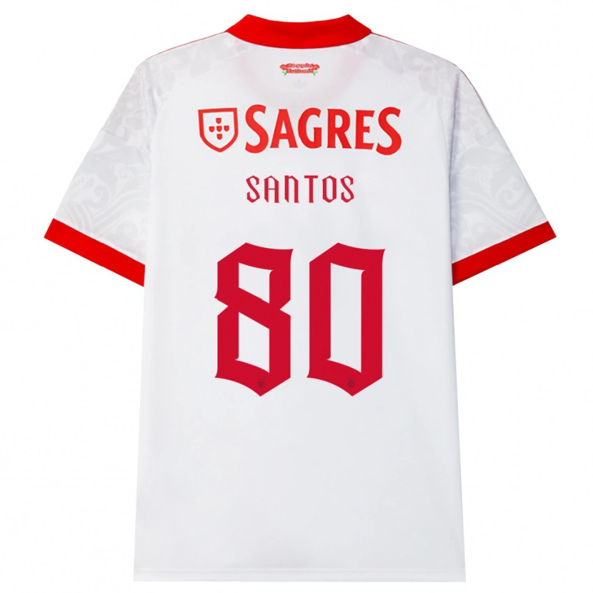 Danxen Mænd Pedro Santos #80 Hvid Rød Gul Udebane Spillertrøjer 2026/27 Trøje T-Shirt