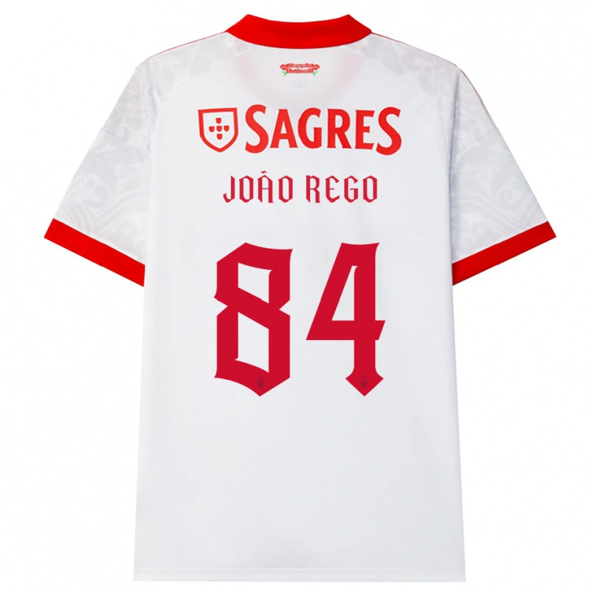 Danxen Mænd João Rego #84 Hvid Rød Gul Udebane Spillertrøjer 2026/27 Trøje T-Shirt